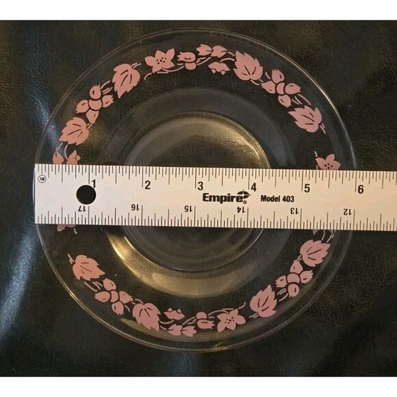 Vintage Anchor Hocking Gooseberry Pink 6" Dessert Plate Clear Glass Replacements - Picture 6 of 6